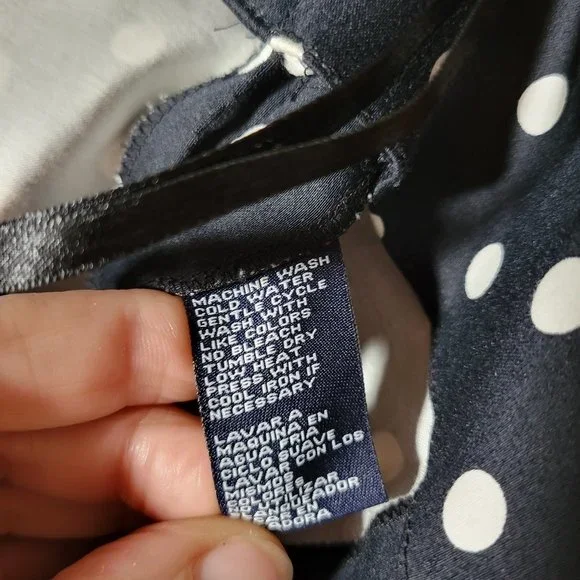 Womens Jones New York Black with white polka dot halter dress size 8 - Picture 6 of 7